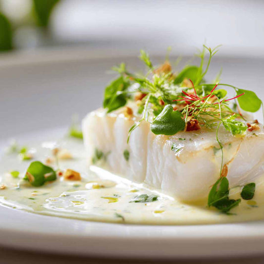 Beurre Blanc med sej rygg och Rostad Blomkål